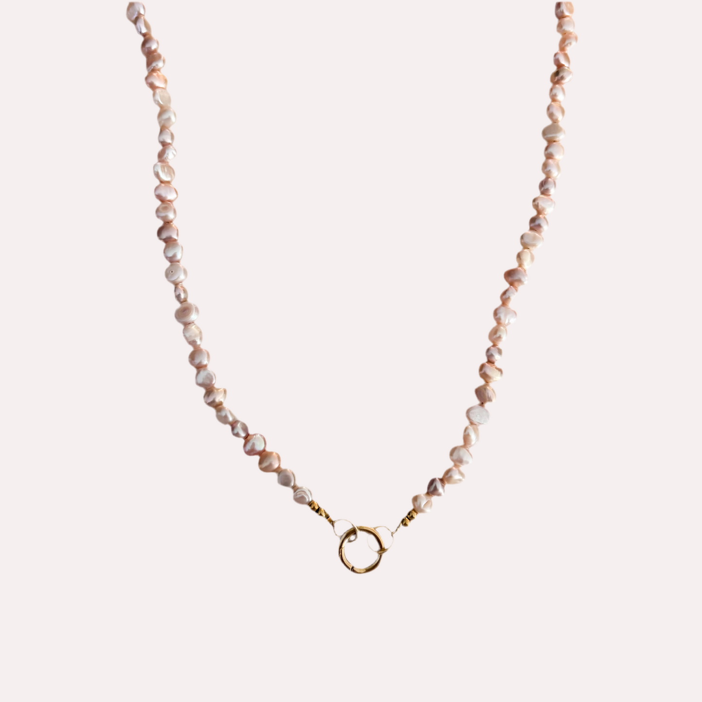 Parel ketting met goud rvs slot