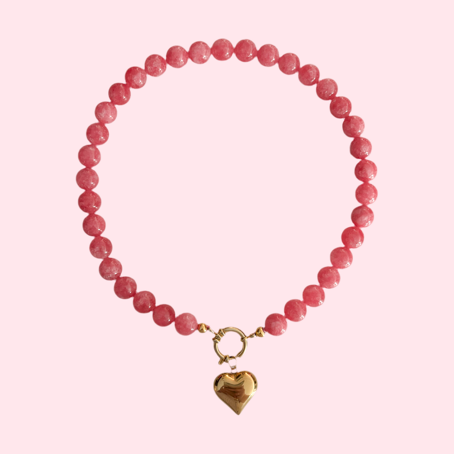 Bubblegum | Ketting met grote ronde kralen | Stainless steel