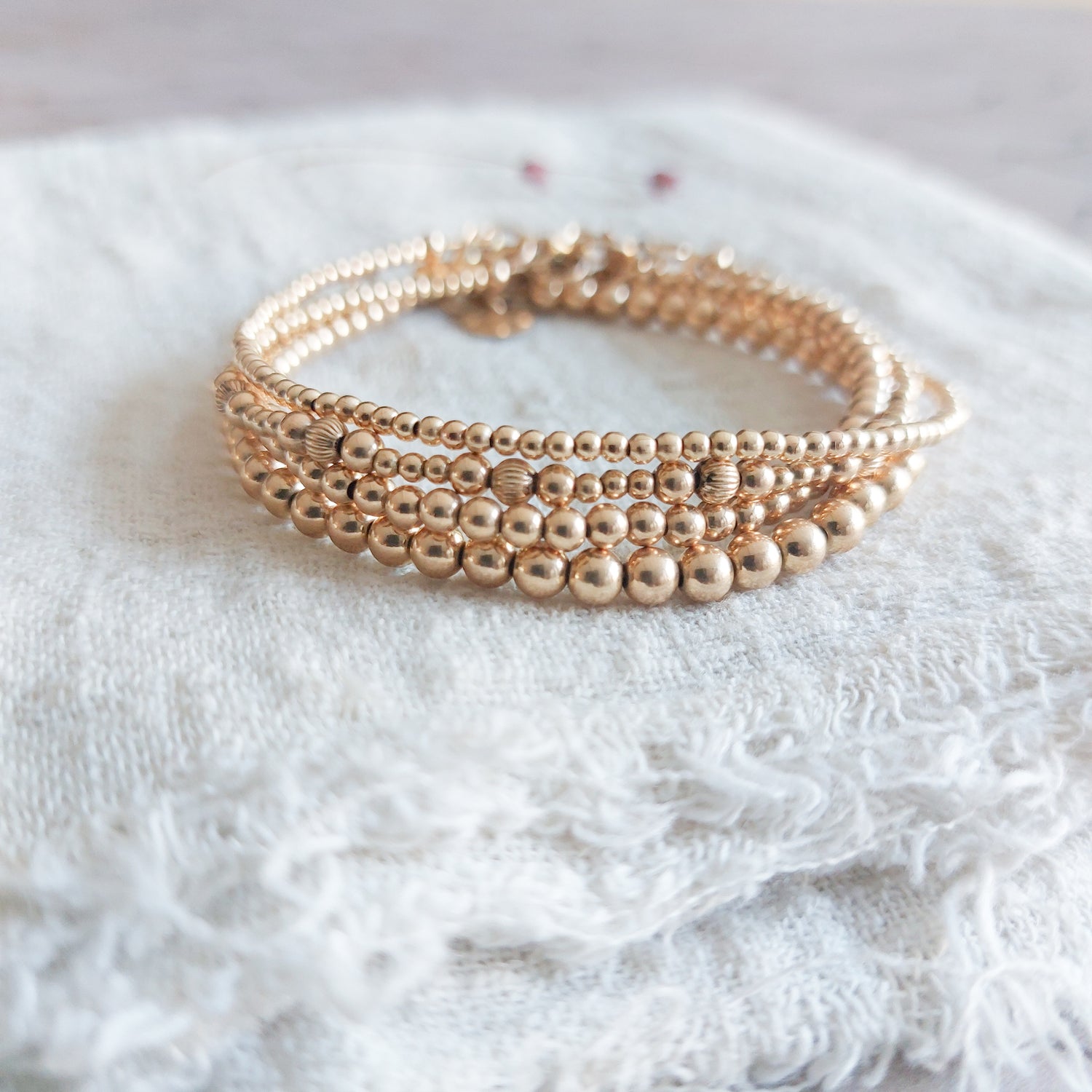 14k goldfilled gouden kralen armbanden