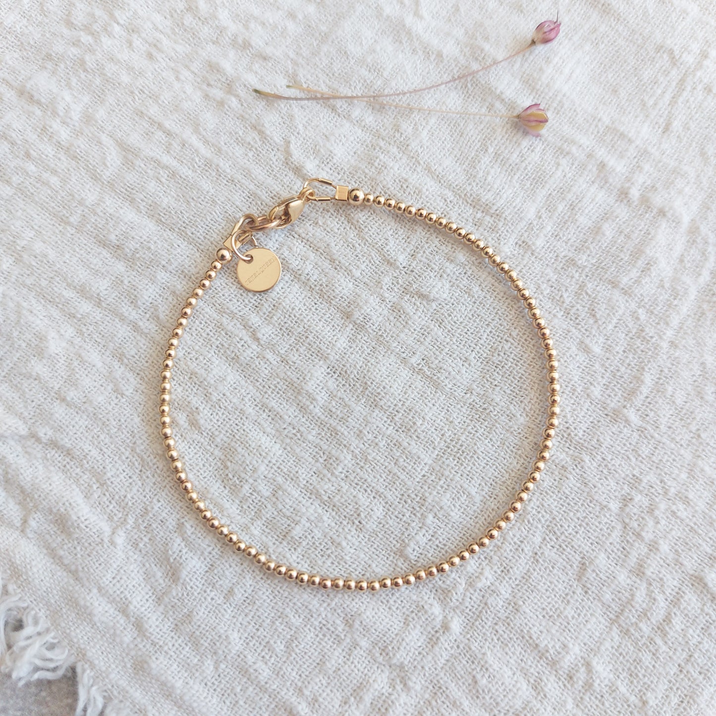 goden goldfilled bolletjes kralen armband 2millimeter