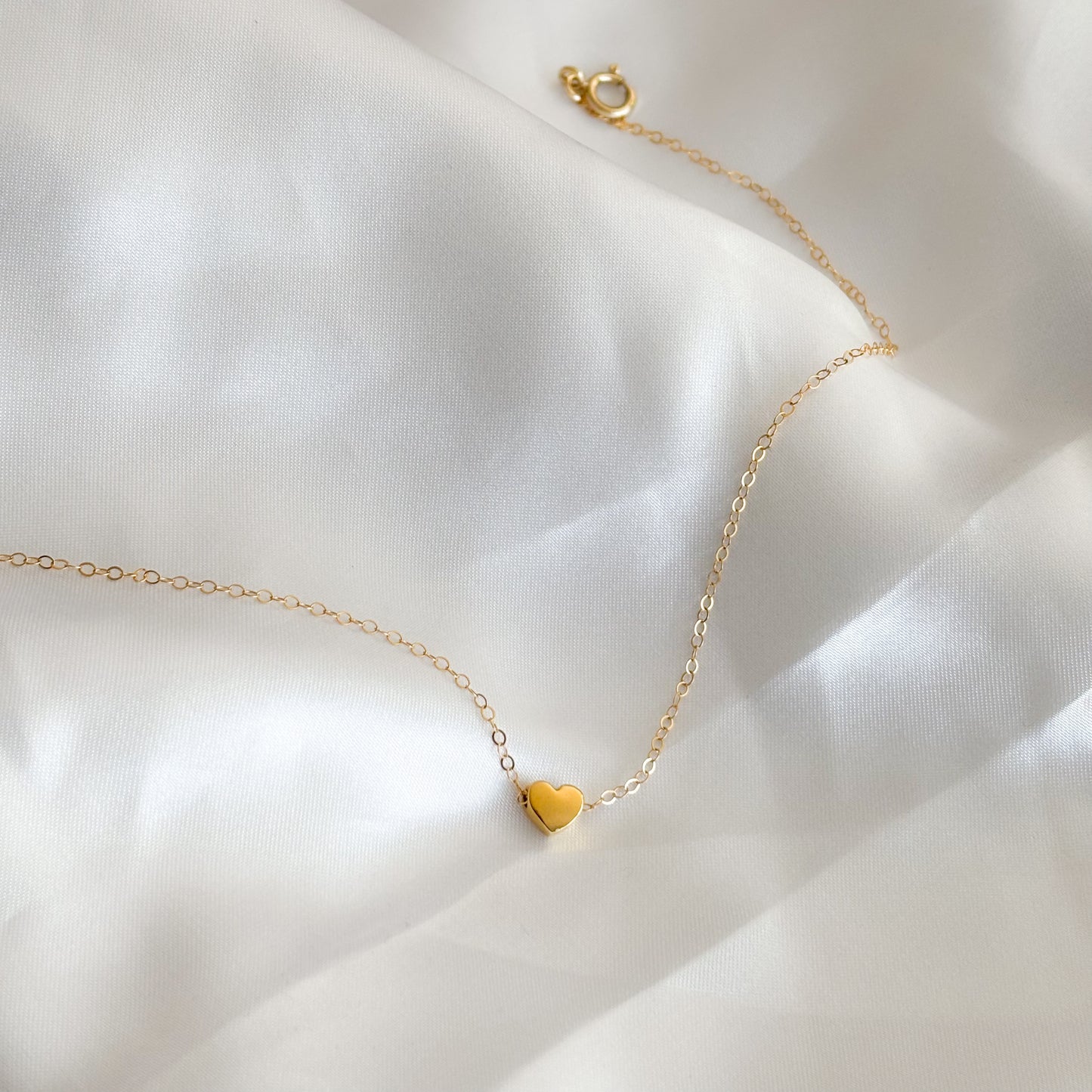 Goldfilled ketting met goud hartje