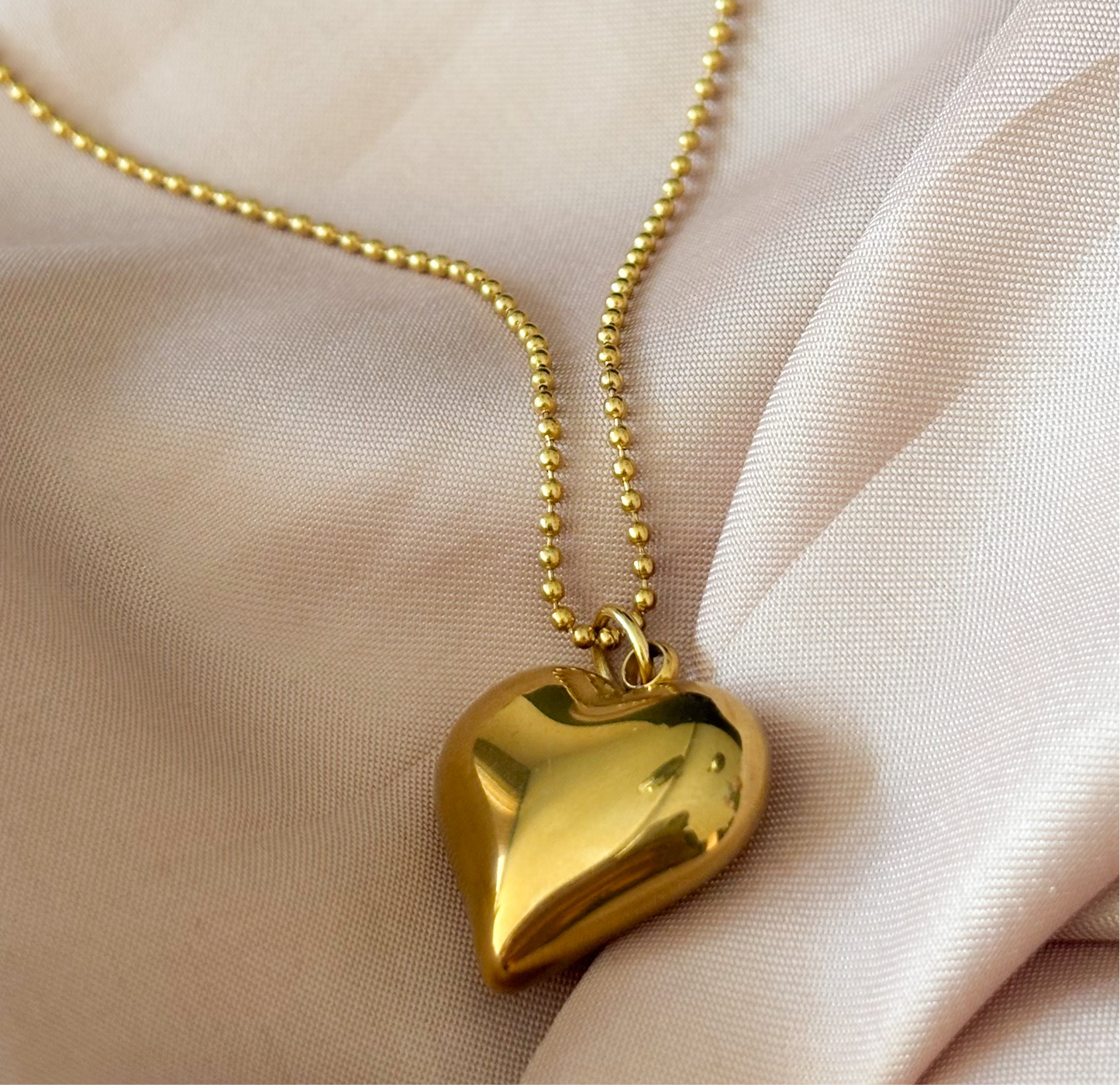 Heart beat | Lange ketting met hart | Stainless steel