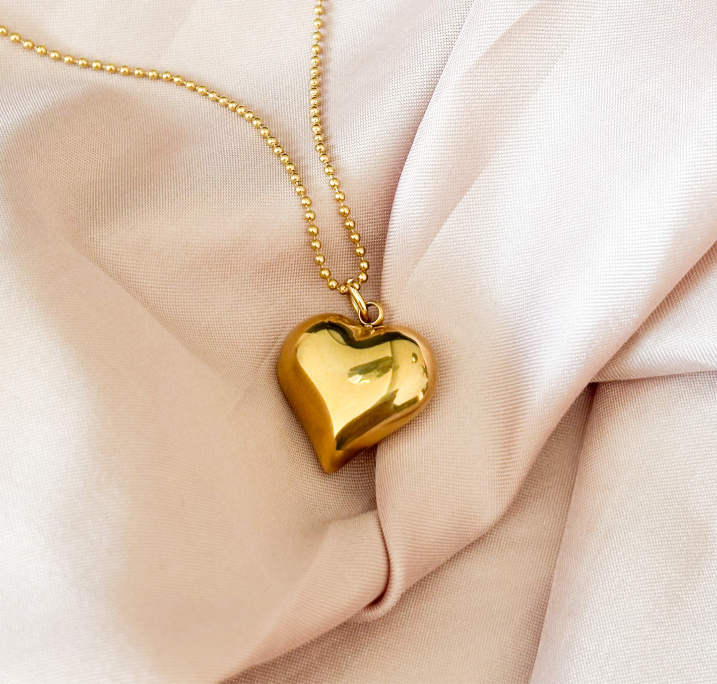 Heart beat | Lange ketting met hart | Stainless steel