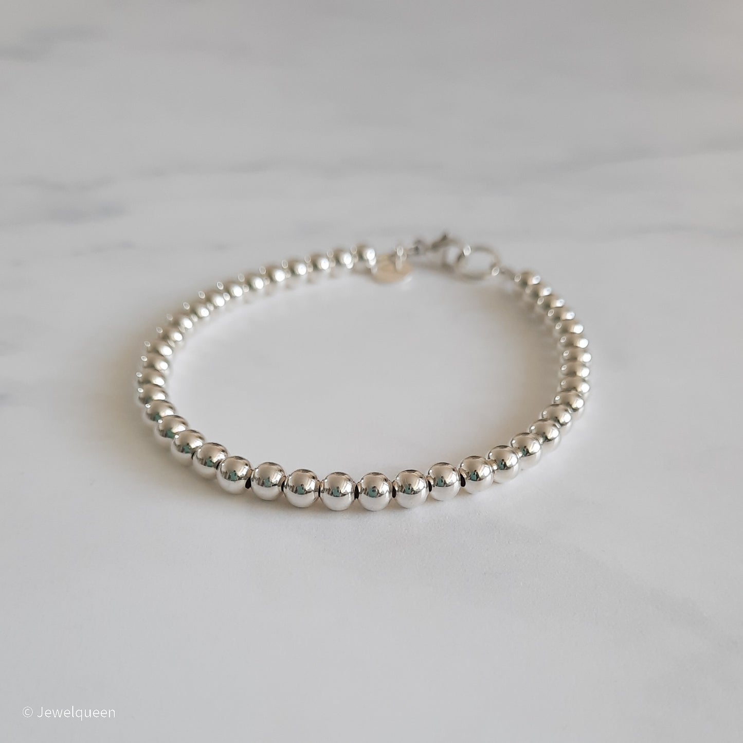 Sterling zilveren armband met balletjes kralen van 4mm