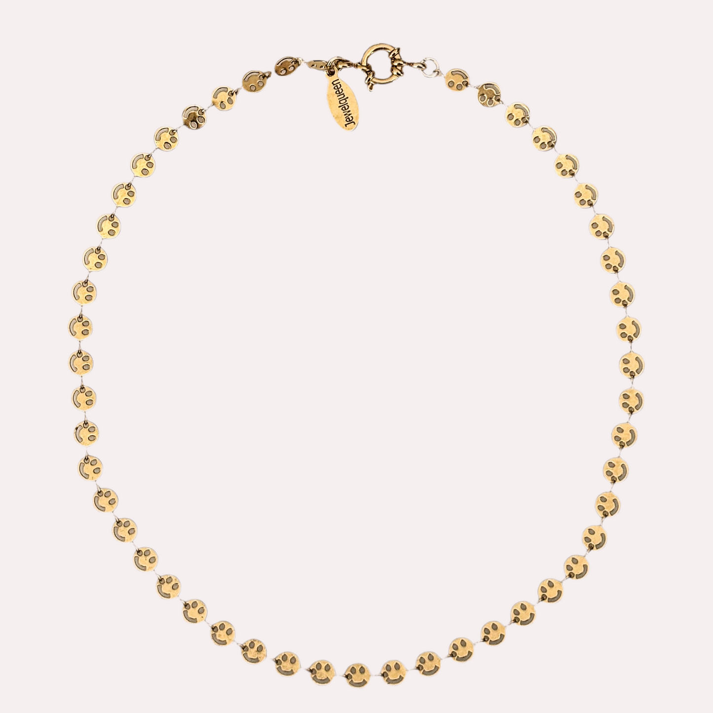 Schakel ketting met smiley’s | Goud | Smile