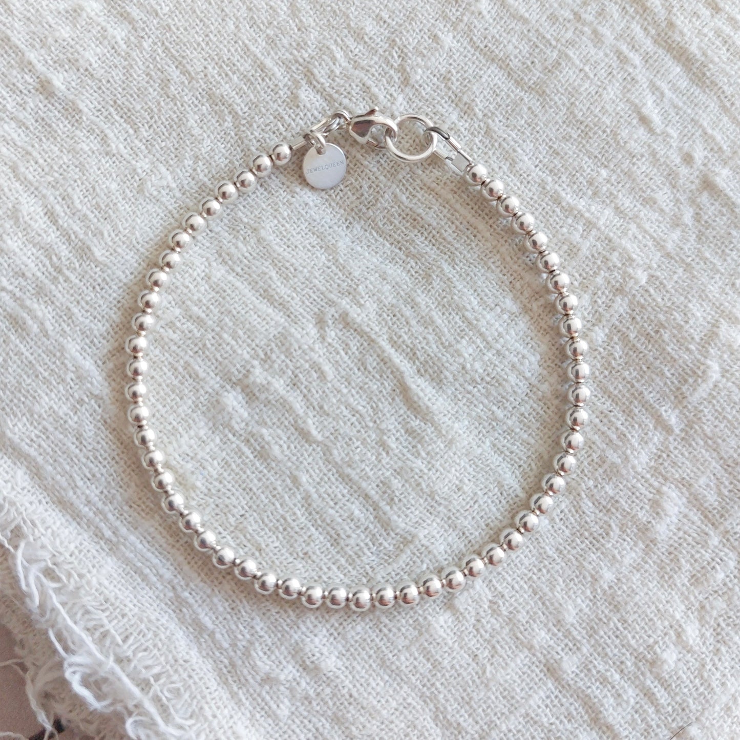 Zilveren armband met kralen van 3mm gemaakt van.925 sterling silver
