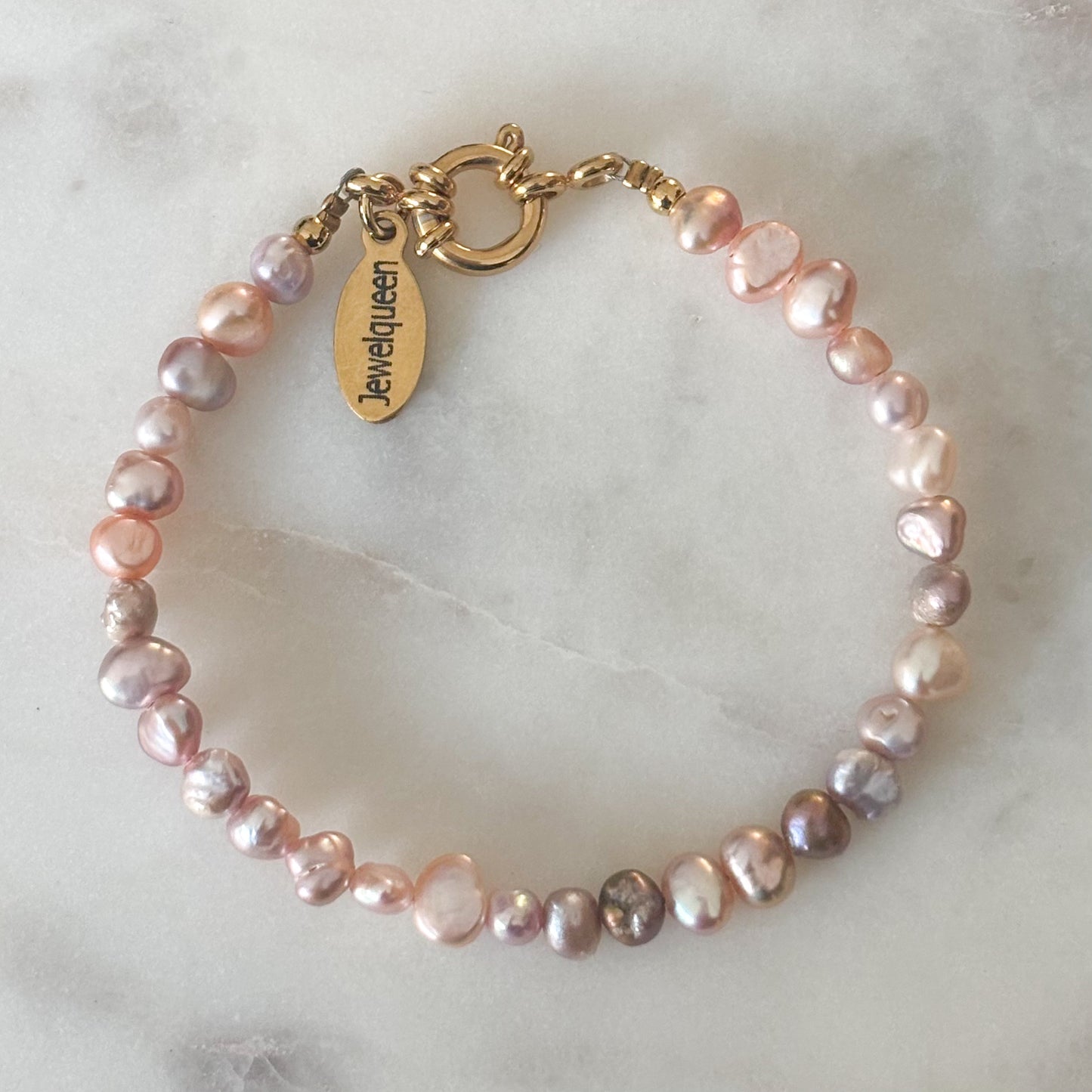 Parel armband met roze parels | Goud | Pink sweetie