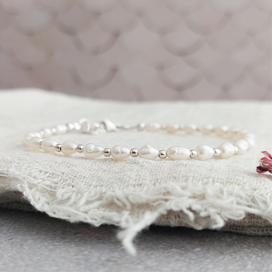 Parel armband | Zilver | Pearl delight