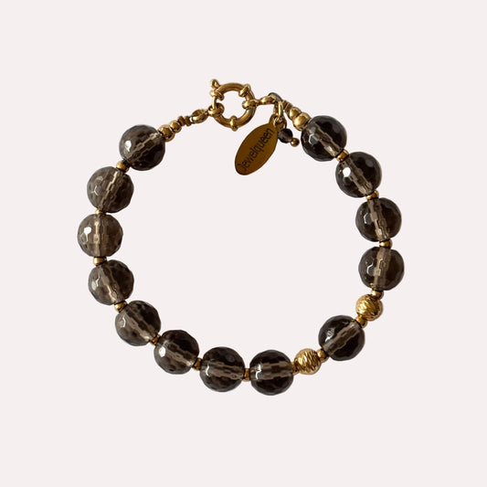 armband met grote bruine kralen