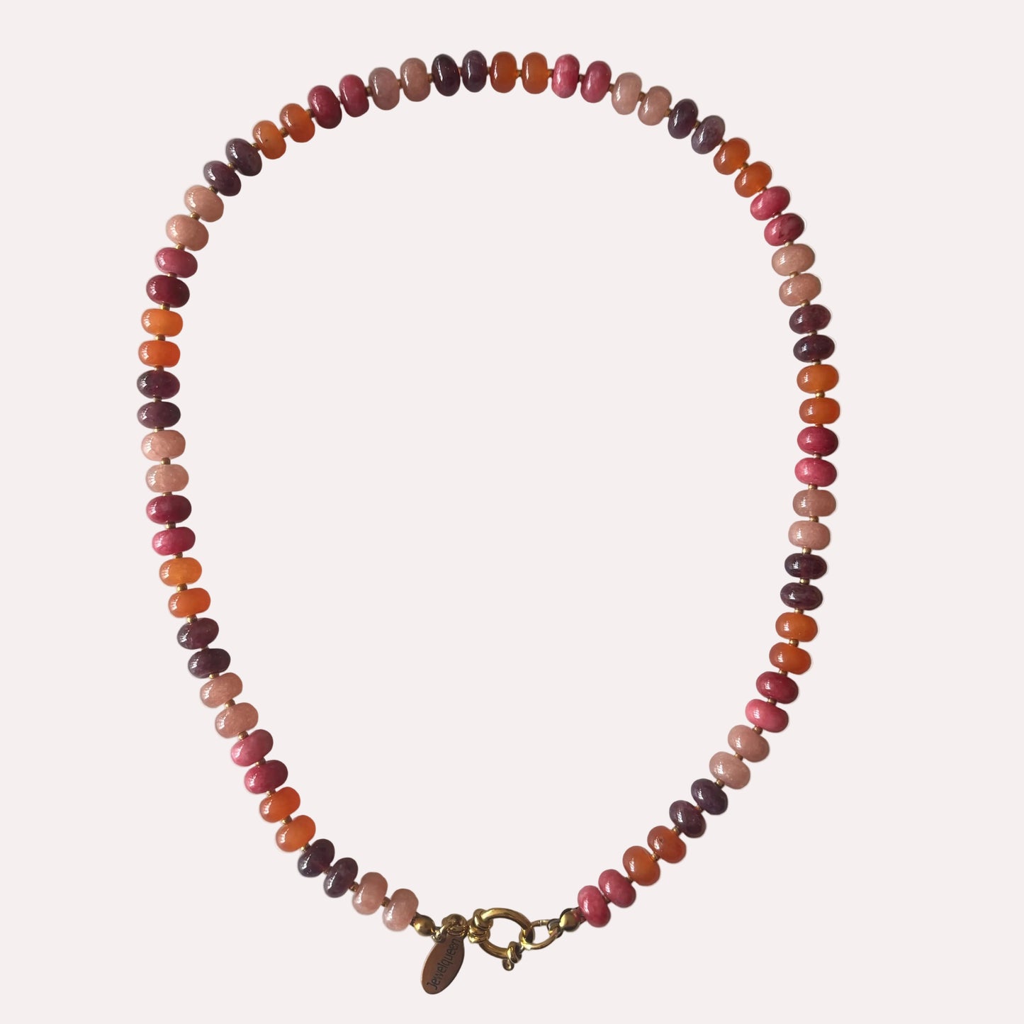 Ketting met gekleurde natuursteen kralen | Goud | Color pop ketting