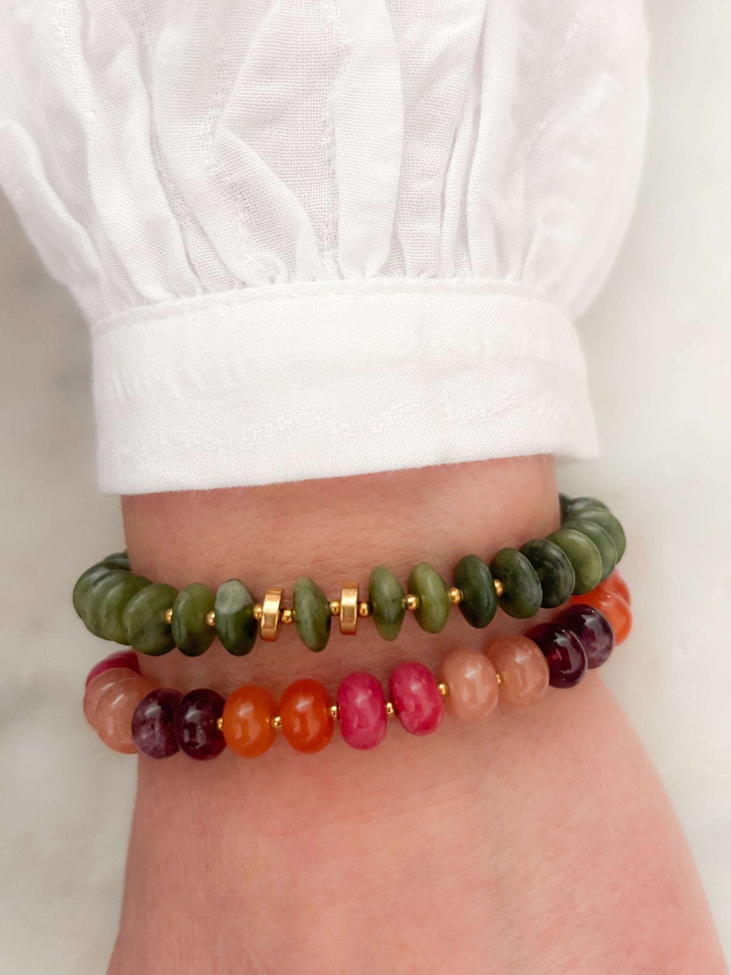 Armband met gekleurde kralen | Goud | Color pop armband