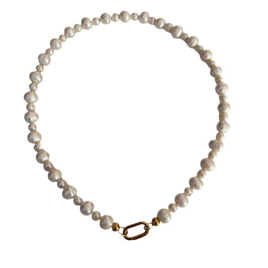 Big pearl ketting | Stainless steel