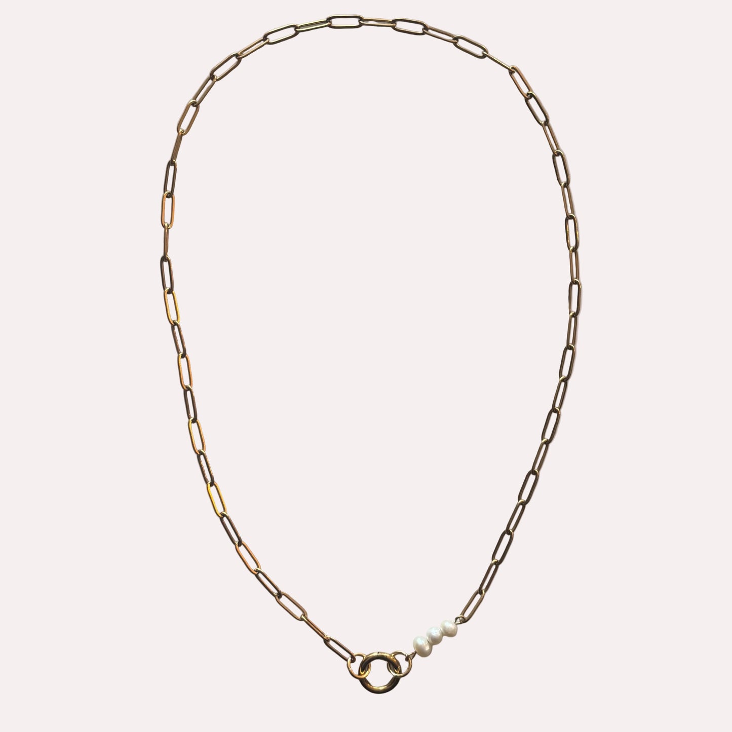 Schakelketting met parels | Goud | Lily sweetie