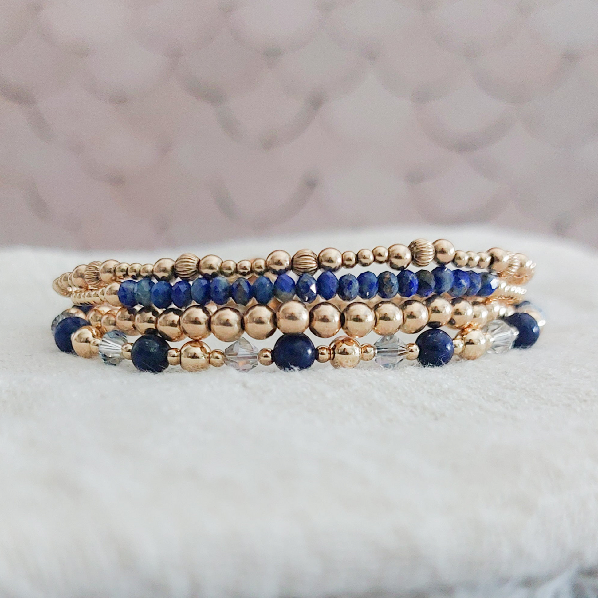 Edelsteen en gouden goldfilled armbanden