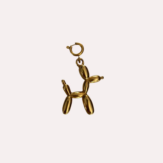 Baloondog bedel goud rvs groot