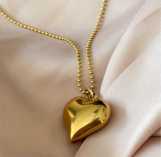 Heart beat | Lange ketting met hart | Stainless steel