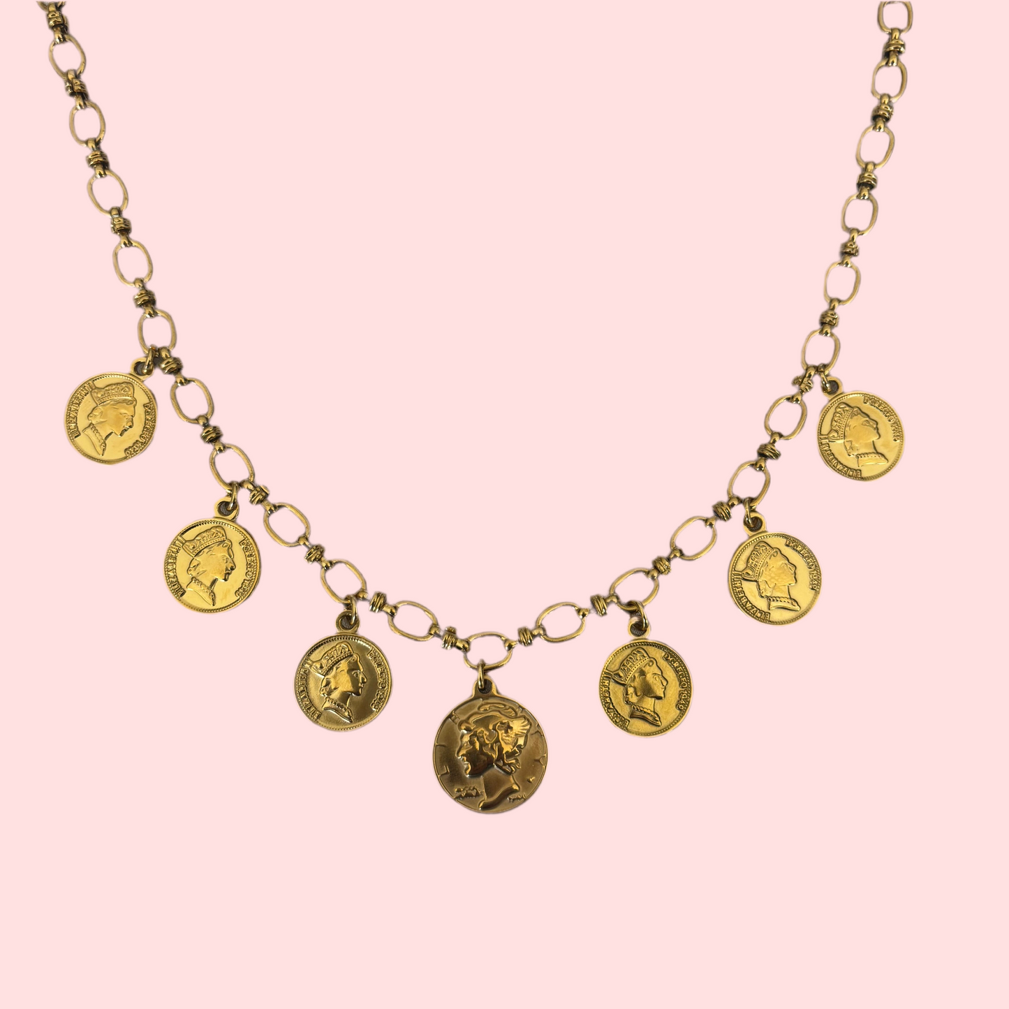 King Coin | Bedel ketting met muntjes | Stainless steel