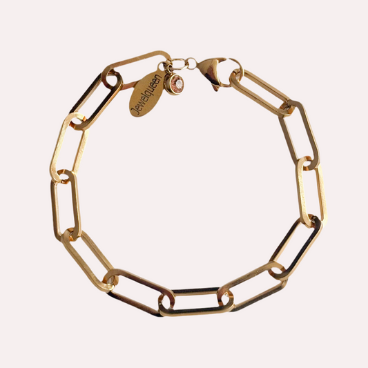 Grote rvs gouden schakel armband 
