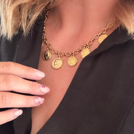 King Coin | Bedel ketting met muntjes | Stainless steel