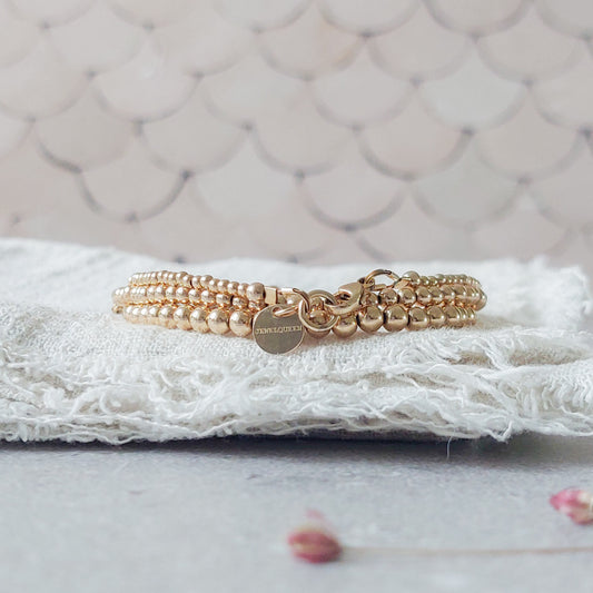 14k gouden kralen armbanden in verschillende maen
