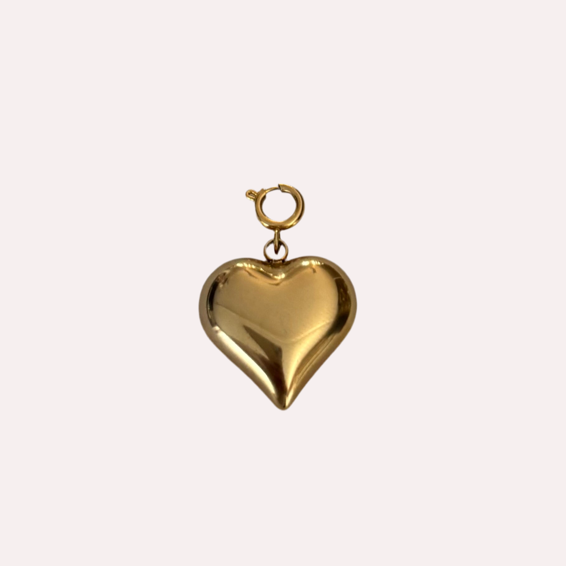 Groot hart bedel met slotje goud rvs