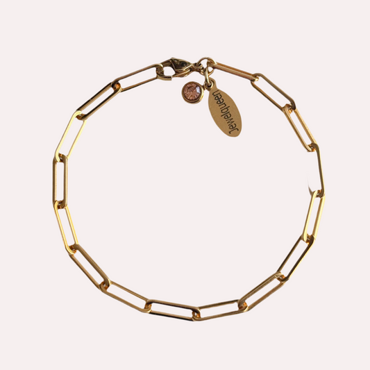Gouden rvs schakel armband 