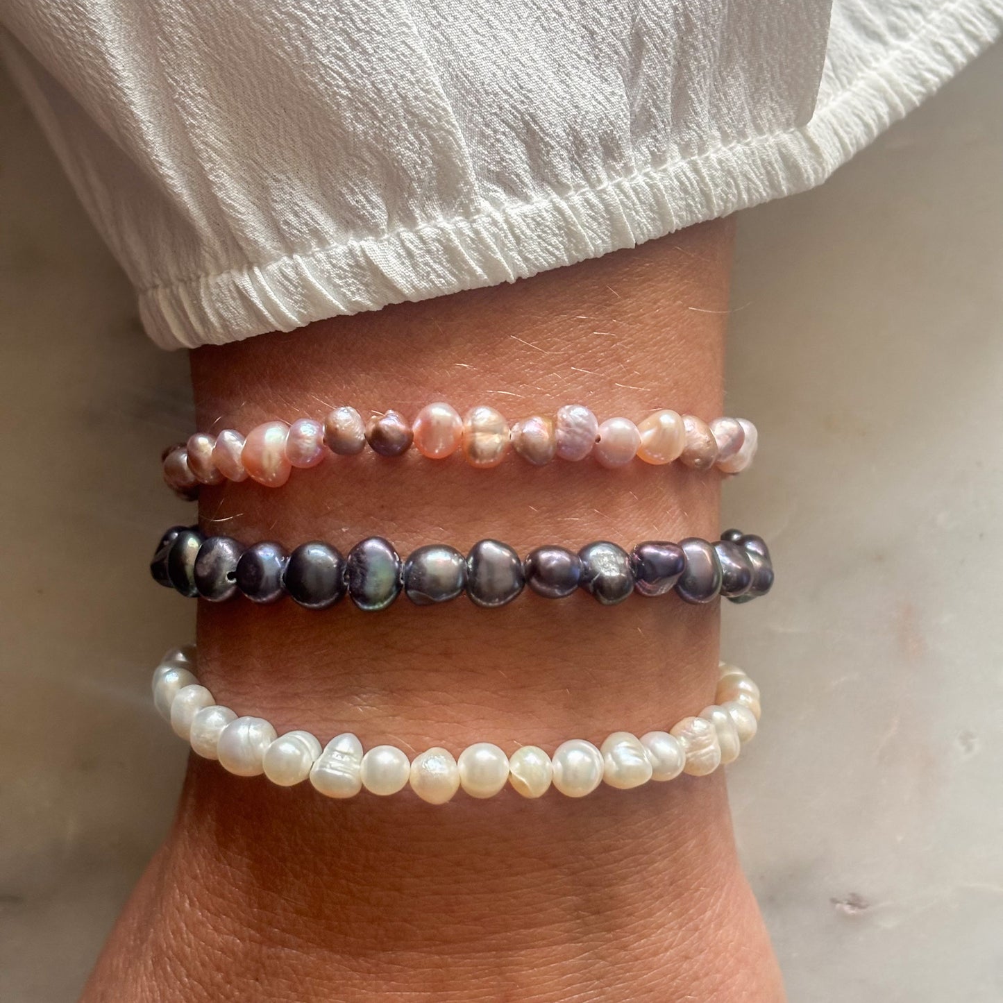 Parel armband met roze parels | Goud | Pink sweetie