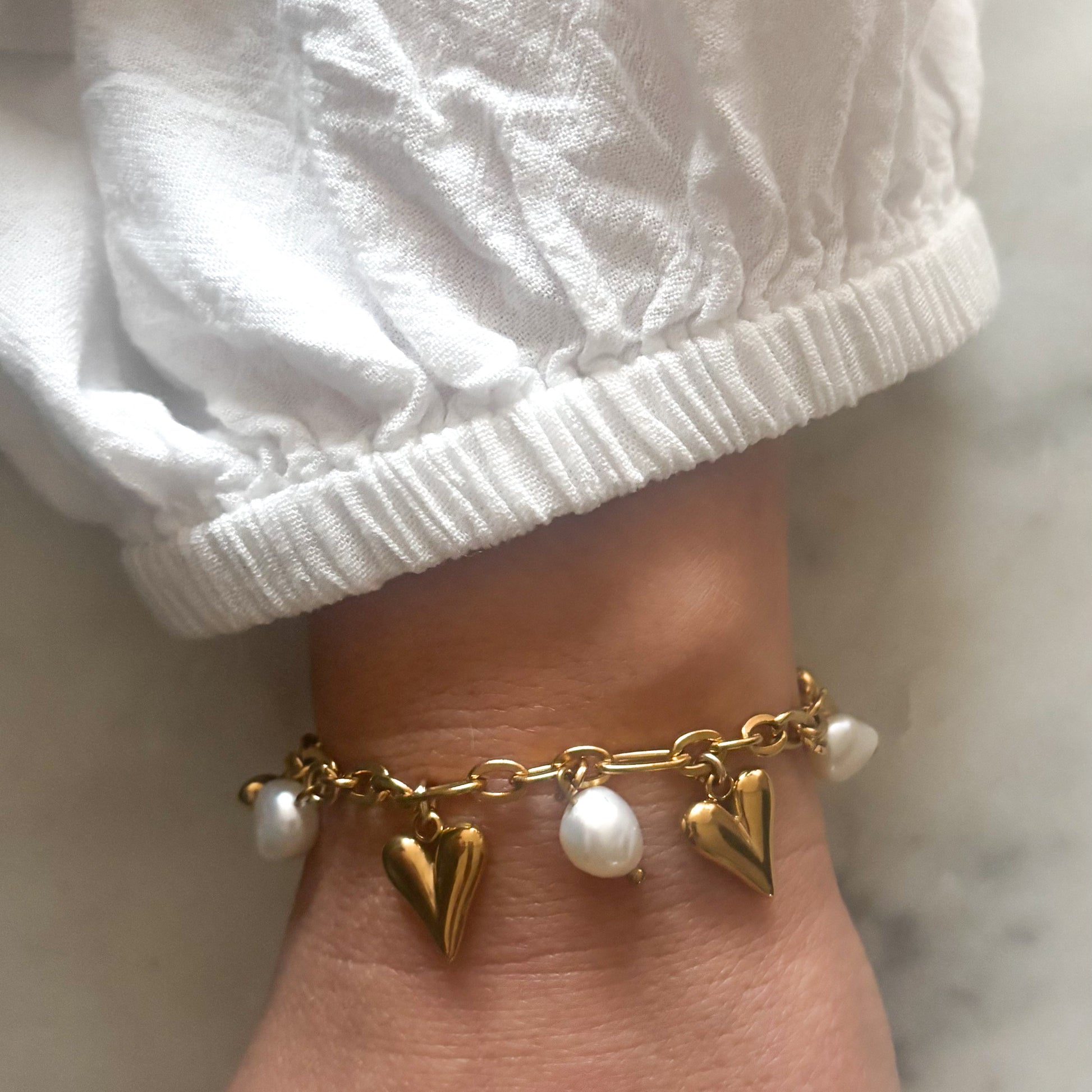 pols met rvs handgemaaakte armband met bedels